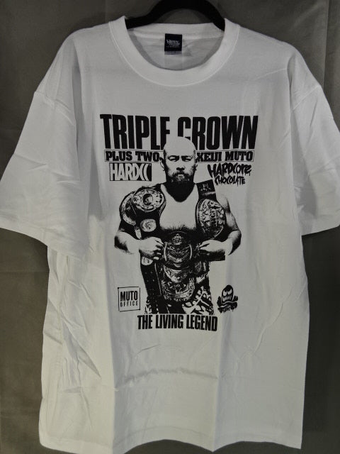 武藤敬司「TRIPLE CROWN PLUS TWO」Tシャツ②(ホワイト)