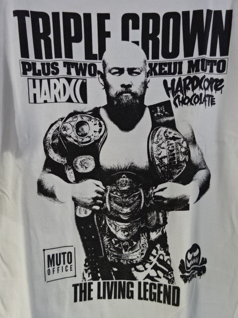 武藤敬司「TRIPLE CROWN PLUS TWO」Tシャツ②(ホワイト)