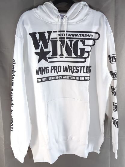 W★ING "30TH ANNIVERSARY" Pullover hoodie  (Black× White)