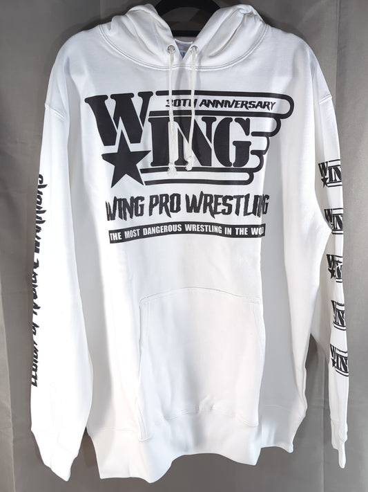 W★ING "30TH ANNIVERSARY" Pullover hoodie  (Black× White)