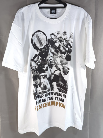 Kazuchika Okada &Hiroshi Tanahashi & Tomohiro Ishii "NEVER Indiscriminate 6-Man Tag Team Champion" T-shirt