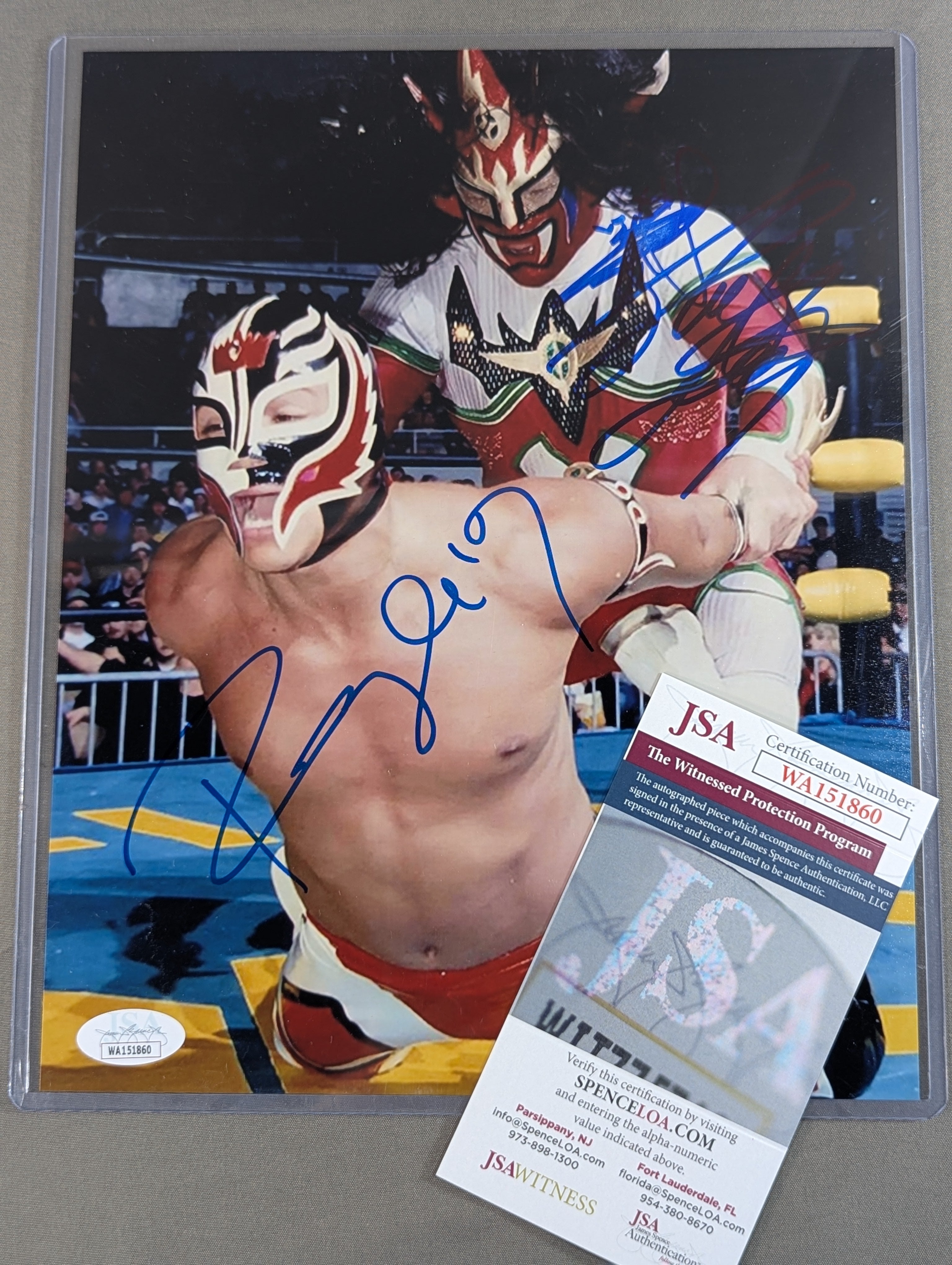 ☆JSA☆レイ・ミステリオ＆獣神サンダー・ライガー 直筆Wサイン入り