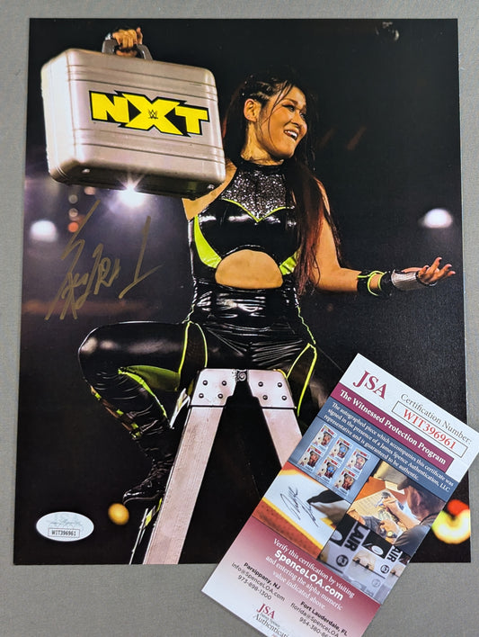 ★JSA★ Io Shirai (Iyo Sky)  hand signed autograph Pro-Photo  (Ladder)