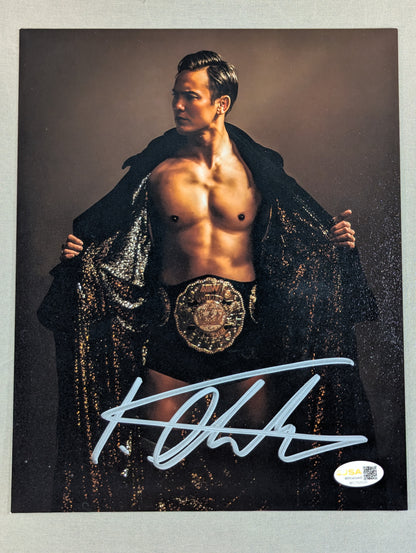 ★JSA★ Kazuchika Okada  hand signed autograph Pro-Photo  (AEW Belt)