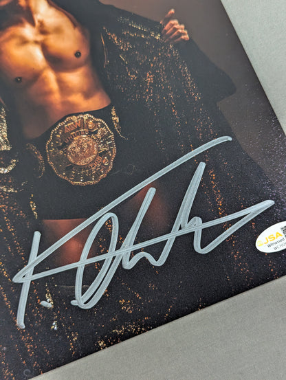 ★JSA★ Kazuchika Okada  hand signed autograph Pro-Photo  (AEW Belt)