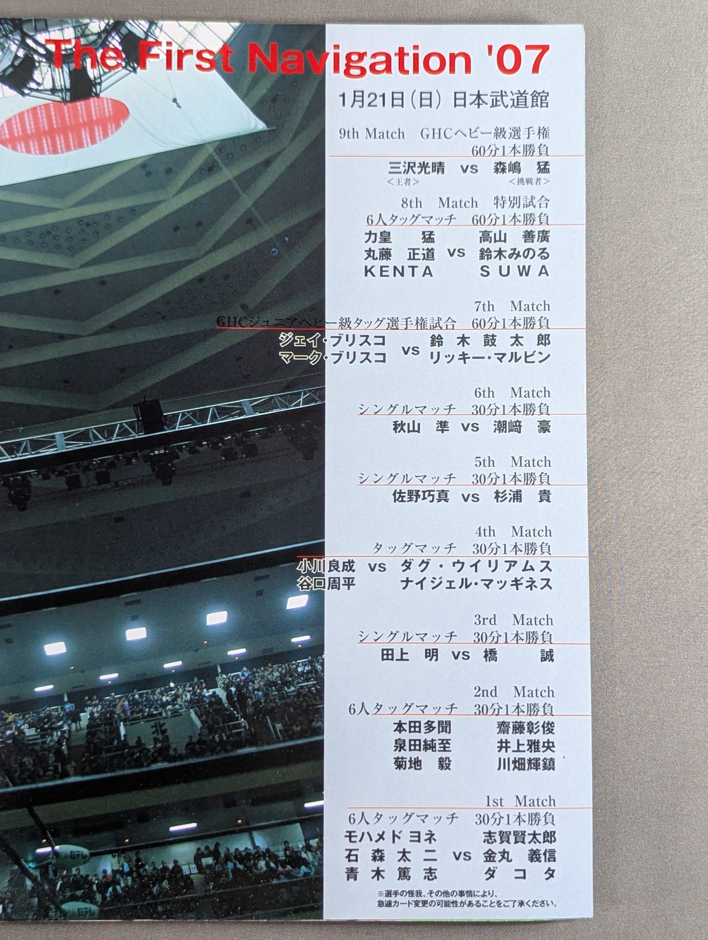 2007 The First Navigation / Nippon Budokan Tournament