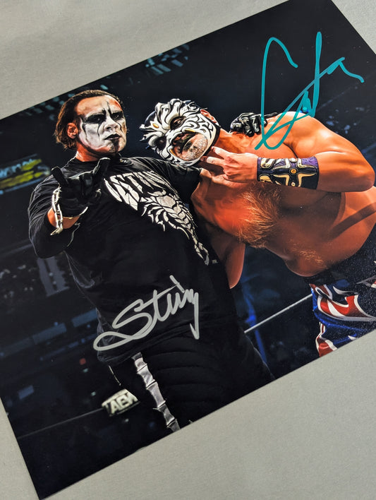 ★JSA★ Great Muta & Sting 2 hand signed autographs  Large Pro-Photo