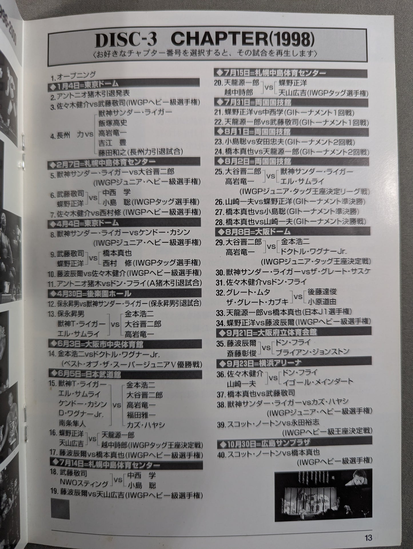 NEW JAPAN PRO‐Wrestling  BESTBOUTS OF 1996-2000