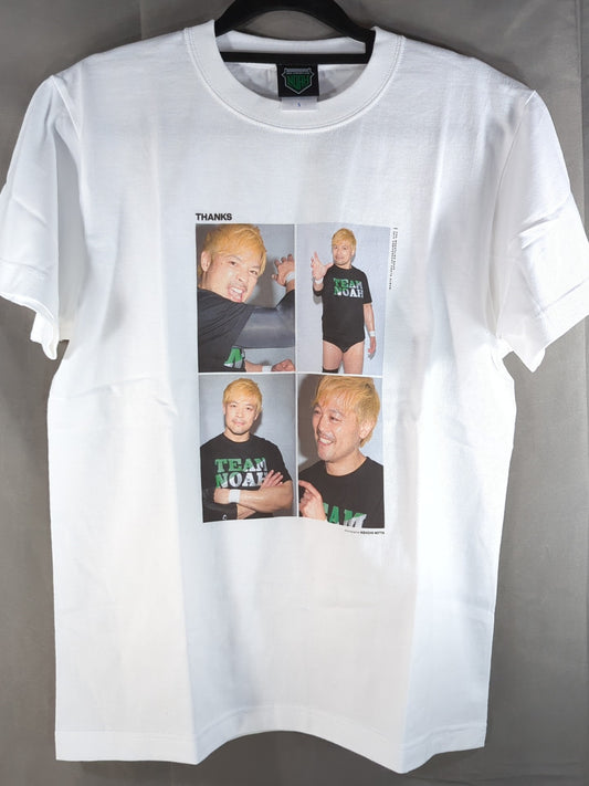 Go Shiozaki  "THANKS" photo T-shirt (white)