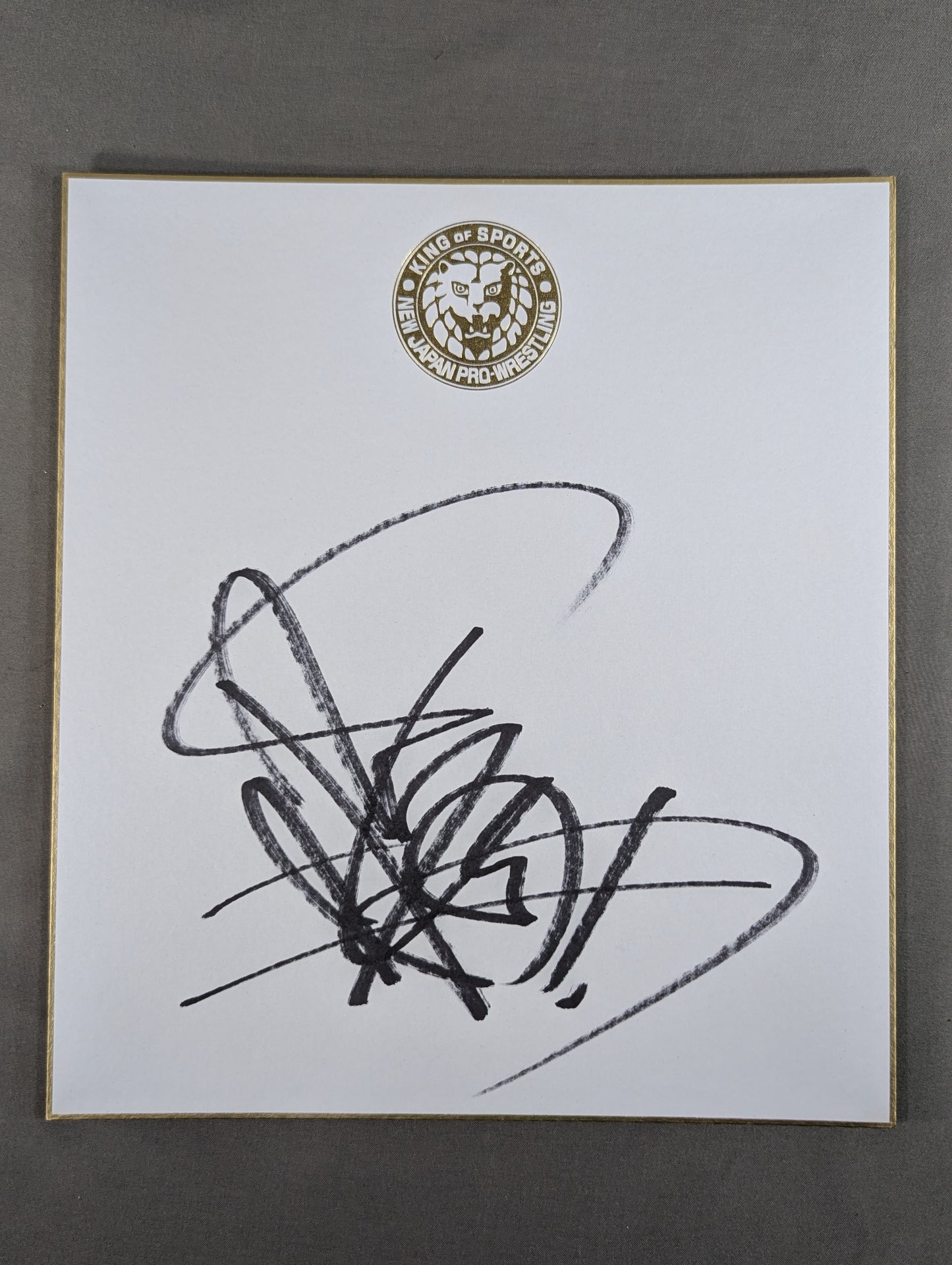 Hiroshi Tanahashi  (Lion Mark ) Shikishi ( Autograph board ) )