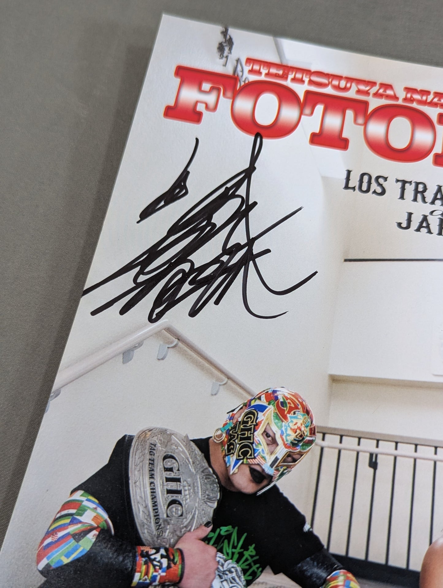 [Tetsuya Naito&BUSHI  hand signed autograph 】FOTOLIBRE de Mascara Numero.83