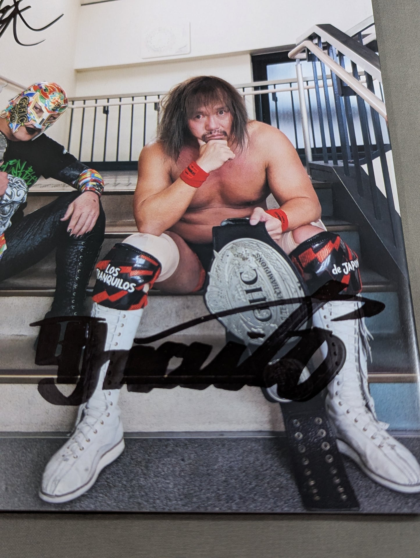 [Tetsuya Naito&BUSHI  hand signed autograph 】FOTOLIBRE de Mascara Numero.83