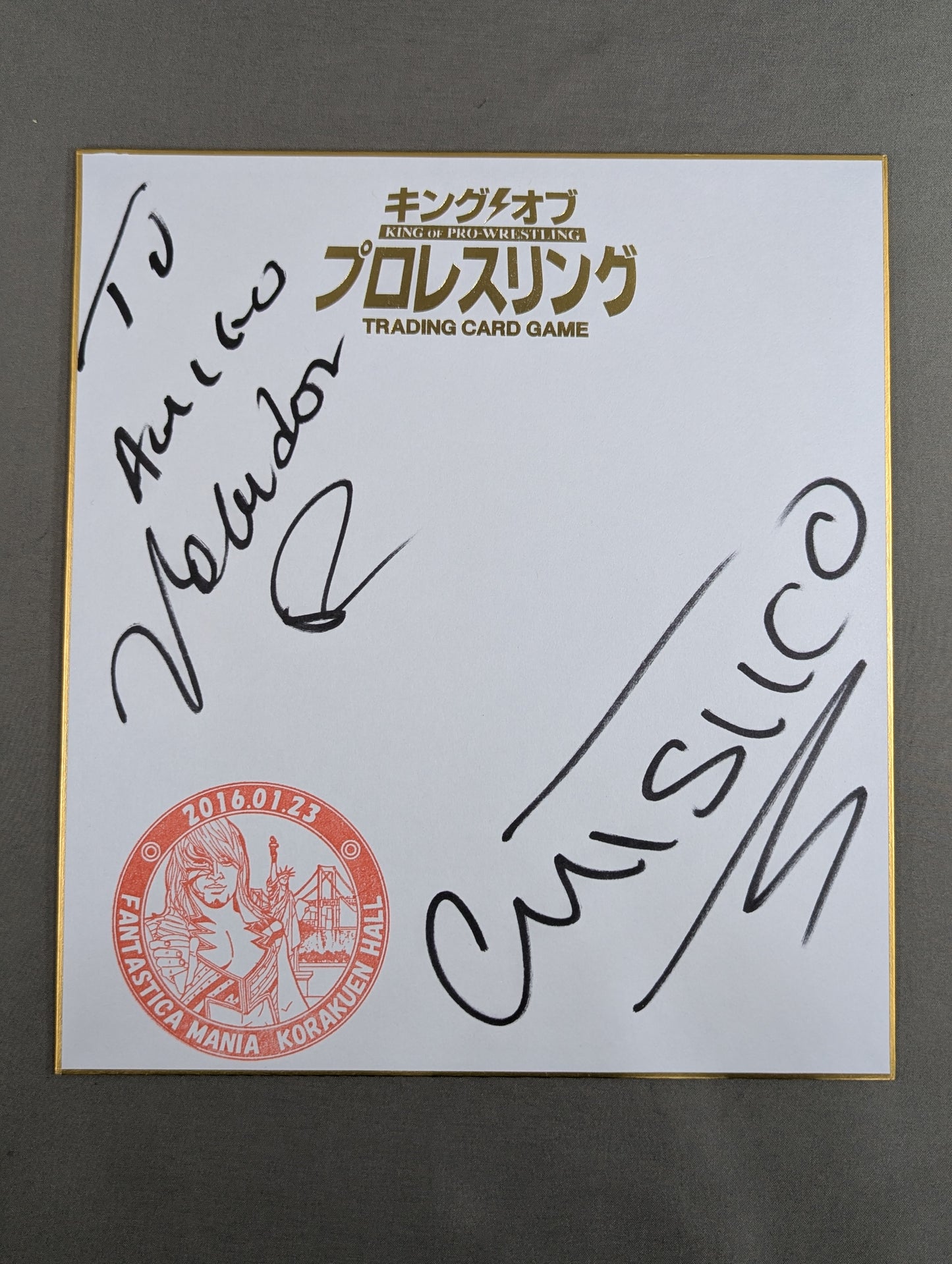 Volador Jr. & Carístico  (King of Pro-wrestling Shikishi ( Autograph board ) )