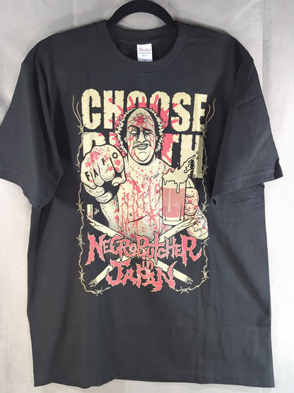 ネクロ・ブッチャー「CHOOSE DEATH」イラストTシャツ(ブラック)