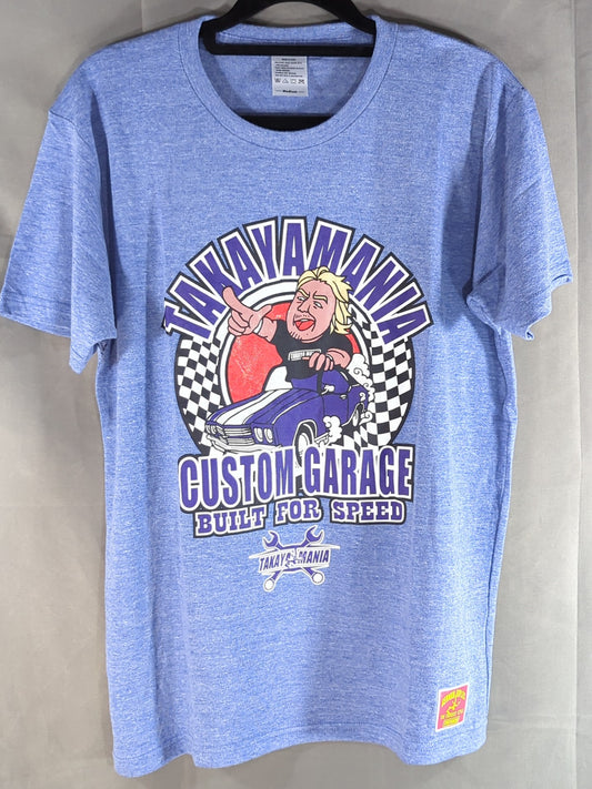 TAKAYAMANIA「CUSTOM GARAGE BUILT FOR SPEED」イラストTシャツ