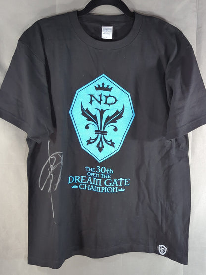 【hand signed autograph】 Naruki Doi "THE 30th OPEN THE DREAM GATE CHAMPION" T-shirt