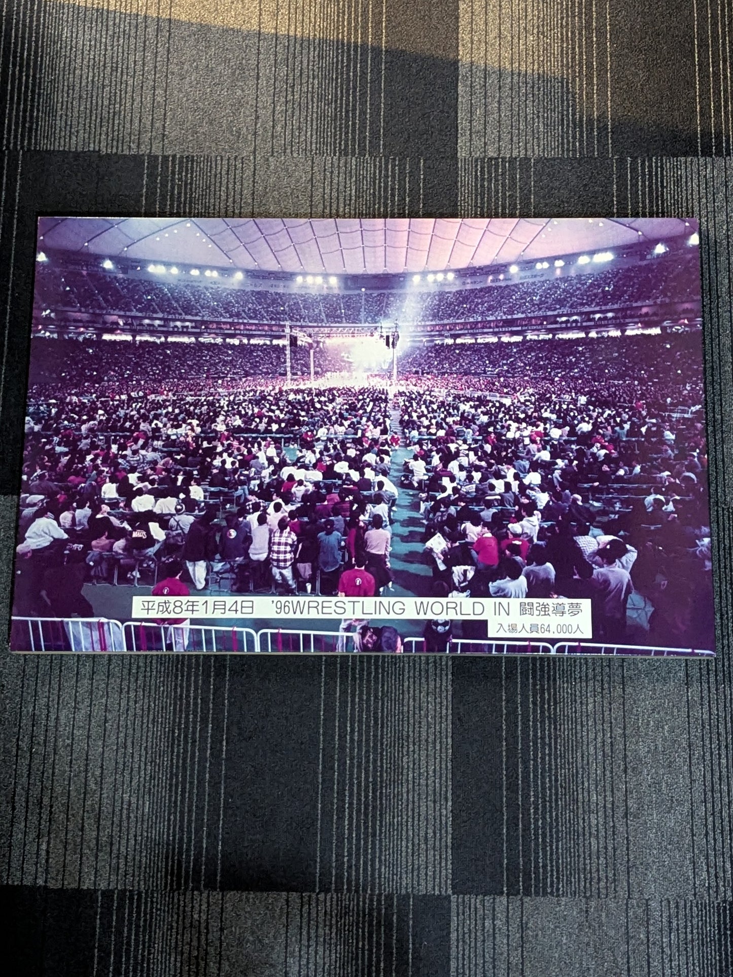 1996 Wrestling WORLD in Fighting Strong Dream Wooden Large Photo Panel