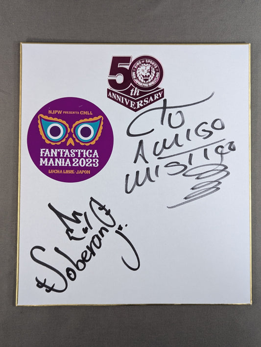 Soberano Jr &Mistico ( New Japan Pro Wrestling  50th Anniversary Shikishi ( Autograph board ) )