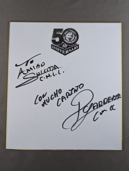 Dulce Gardenia & Suisida (New Japan Pro Wrestling 50th Anniversary) Shikishi ( Autograph board ) )