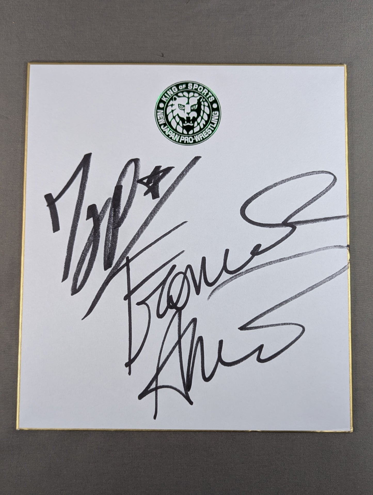 Francisco Akira & TJP (New Japan Pro Wrestling  50th Anniversary) Shikishi ( Autograph board ) )