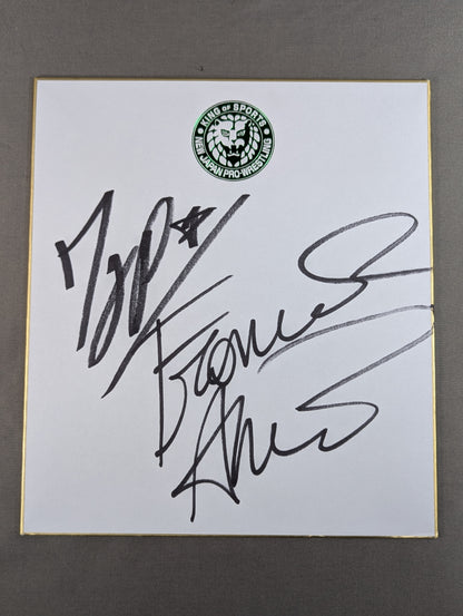 Francisco Akira & TJP (New Japan Pro Wrestling  50th Anniversary) Shikishi ( Autograph board ) )