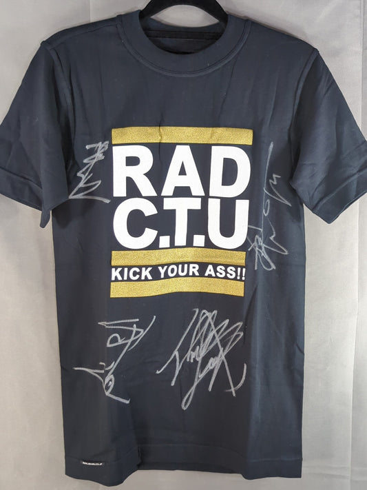【4選手直筆サイン入り】RAD C.T.U「KICK YOUR ASS!!」Tシャツ(EDWIN)
