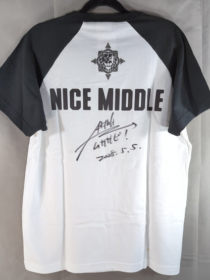 【越中詩郎＆AKIRA 直筆サイン入り】蝶野正洋＆長州力＆越中詩郎 ｢アイアム キレてないって!｣ ラグランTシャツ