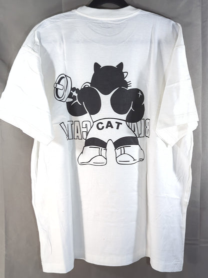 ブラック・キャット イラストTシャツ(ホワイト)