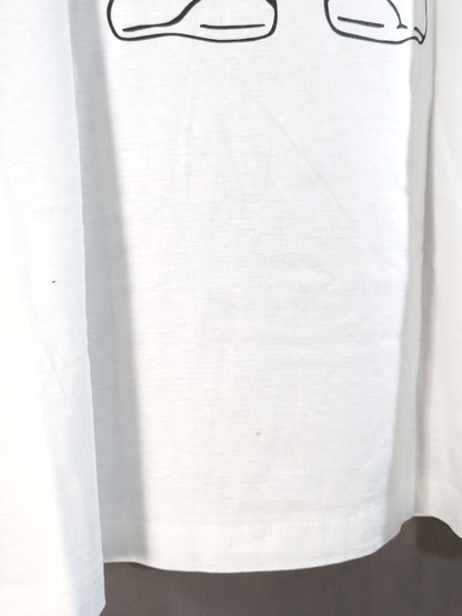 ブラック・キャット イラストTシャツ(ホワイト)