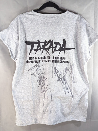 【高田延彦＆田村潔司 直筆Wサイン入り】UWF INTERNATIONAL 高田延彦「TAKADA」Tシャツ(グレー)