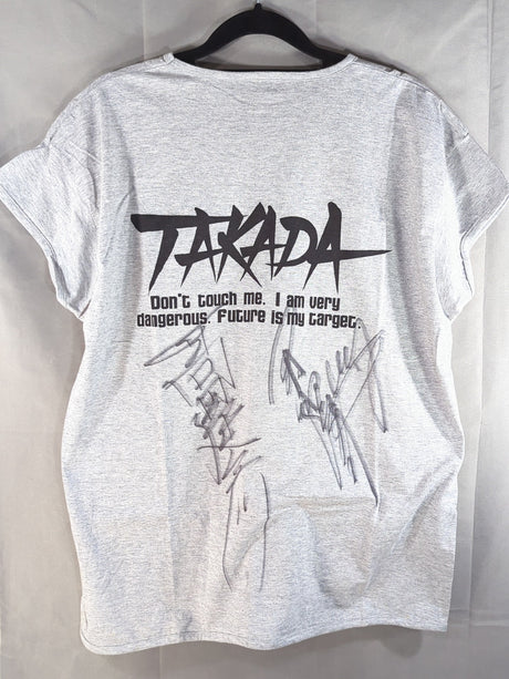 【高田延彦＆田村潔司 直筆Wサイン入り】UWF INTERNATIONAL 高田延彦「TAKADA」Tシャツ(グレー)