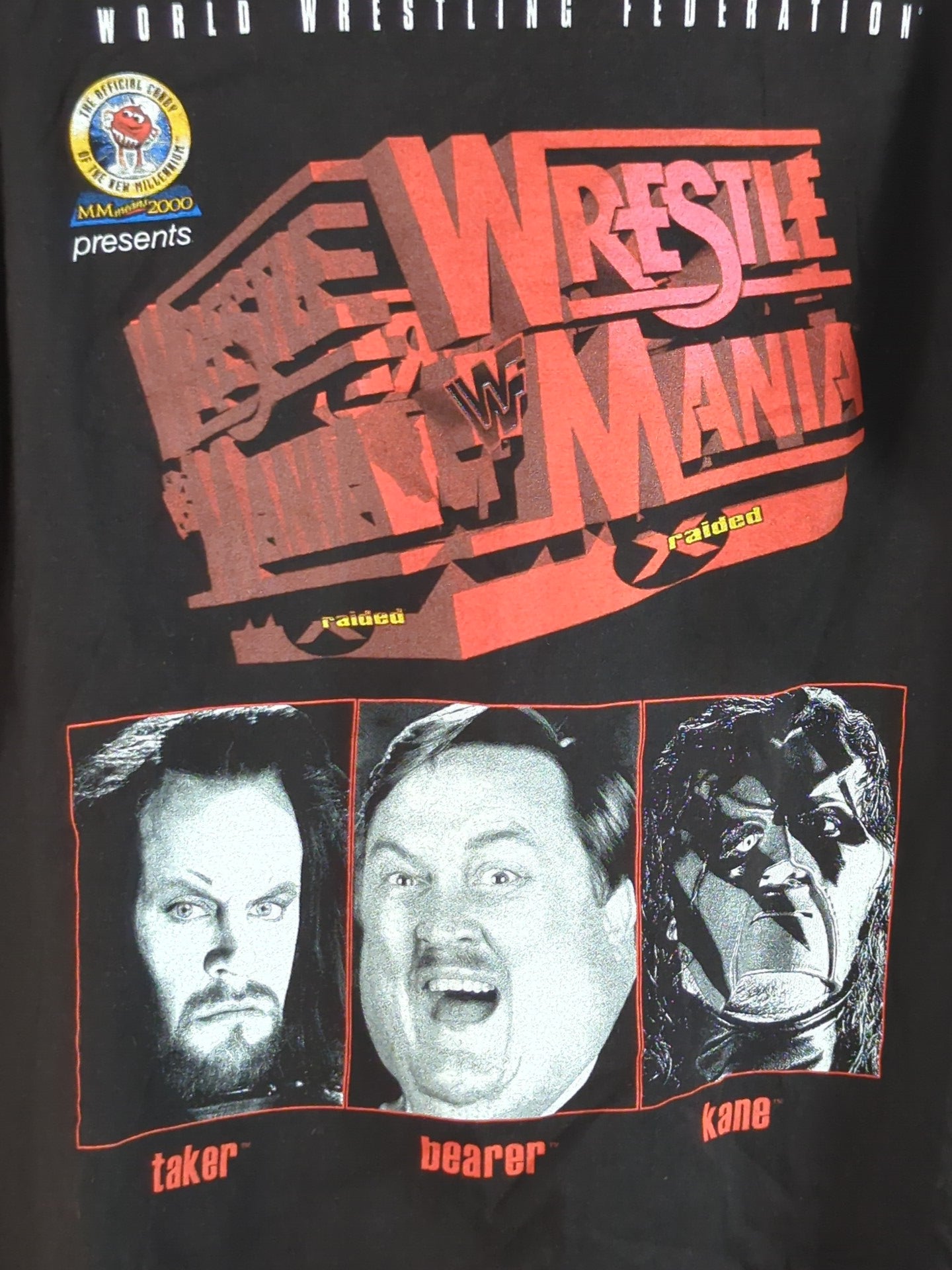 レッスルマニア X-raided「アンダーテイカー＆ポール・ベアラー＆ケイン」ピクチャーTシャツ(ブラック)