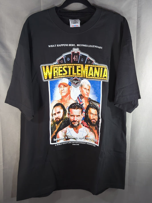 レッスルマニア41 ピクチャーTシャツ②(ブラック)
