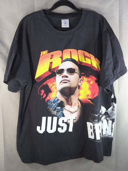 ザ・ロック ピクチャーTシャツ①(WWF(2001) / ブラック)