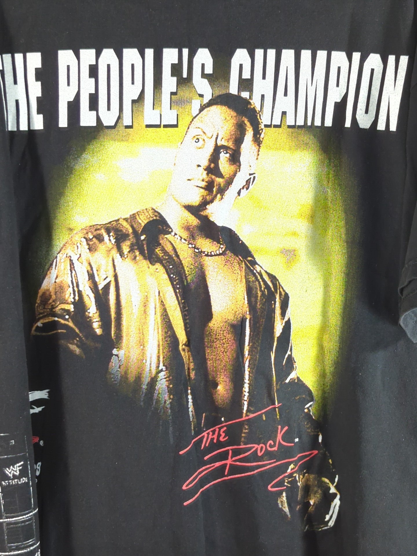 ザ・ロック ピクチャーTシャツ①(WWF(2001) / ブラック)