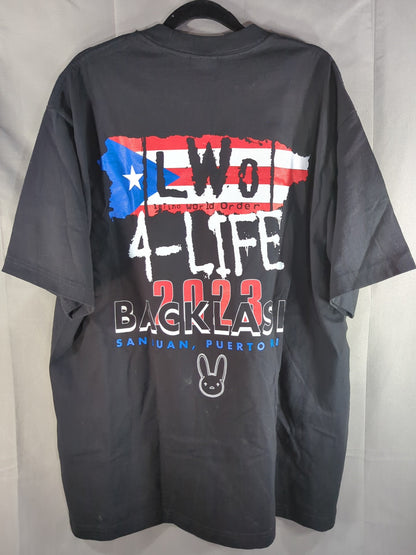 バッド・バニー「BAKCLASH」ピクチャーTシャツ(ブラック)