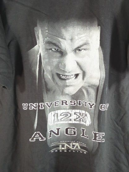 Kurt Angle  "UNIVERSITY OF 12X ANGLE" Picture T-Shirt (Black)