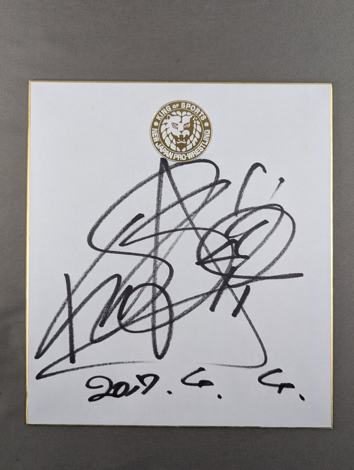 KUSHIDA(Lion Mark Shikishi ( Autograph board ) )