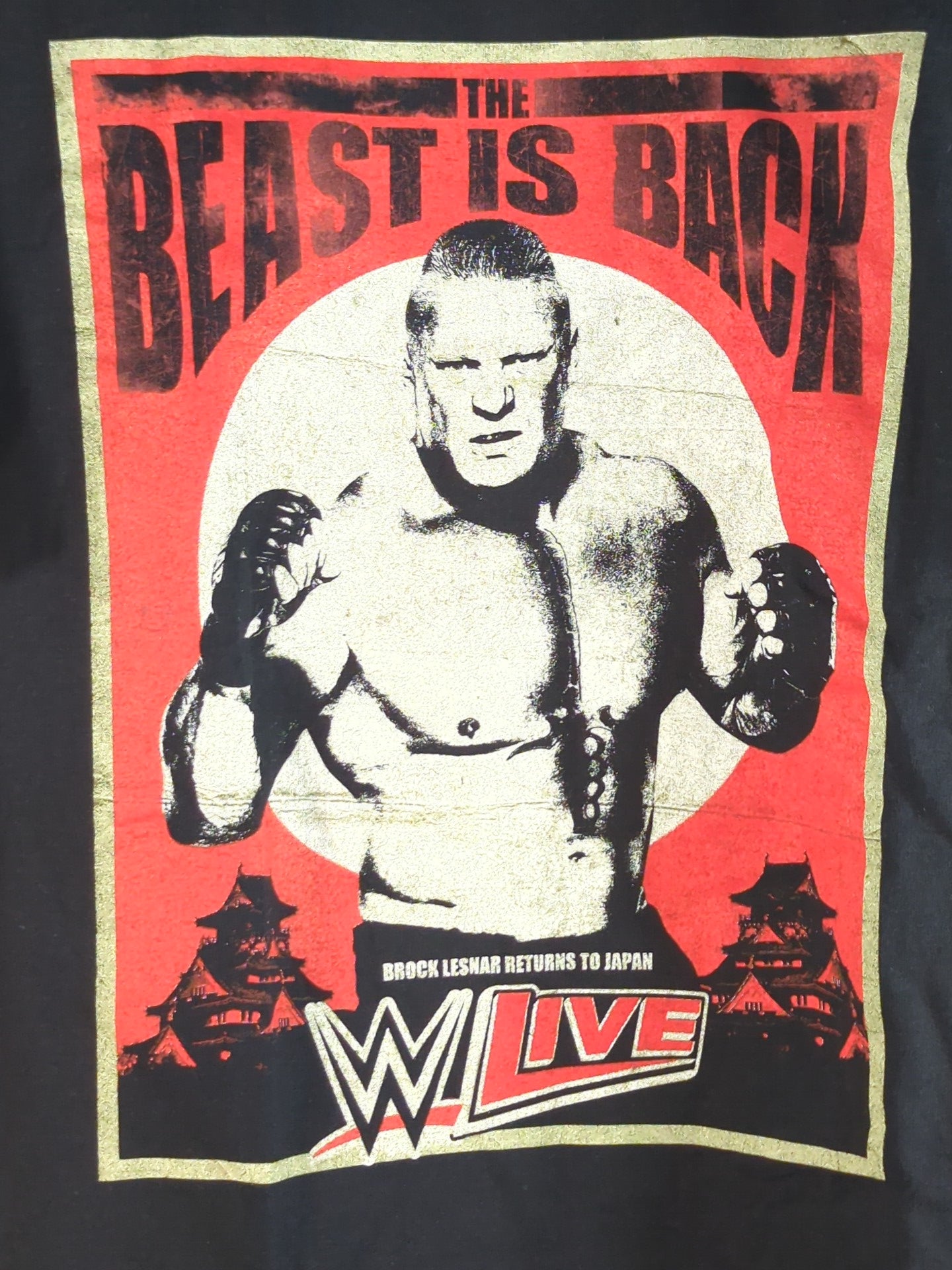 WWE LIVE JAPAN TOUR 2015「THE BEAST IS BACK」ピクチャーTシャツ(WWE(2015) / ブラック)