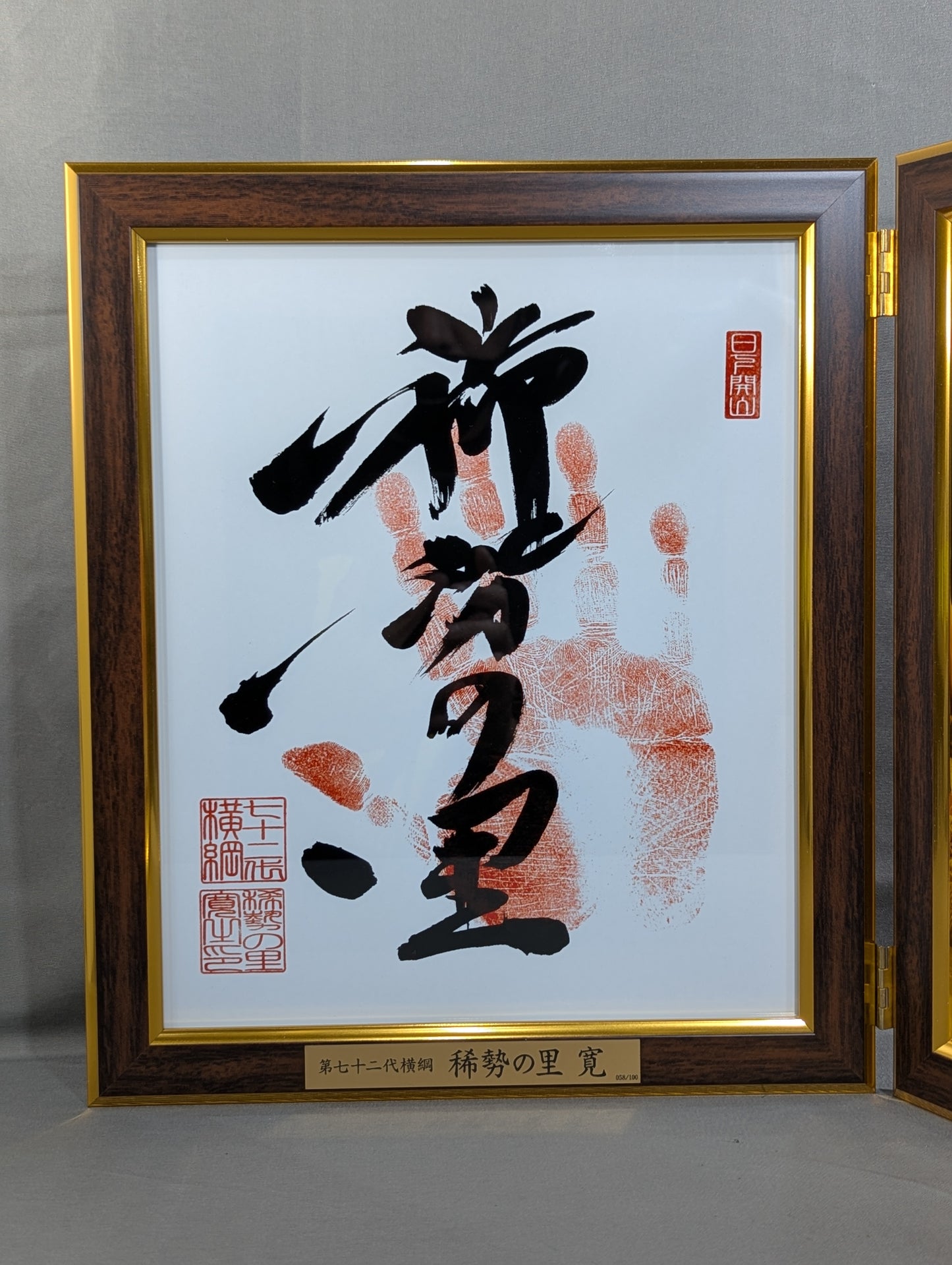 ★BBM 限定100★ 第七十二代横綱 稀勢の里 寛 引退記念 直筆サイン入りフォトパネル（2連式）