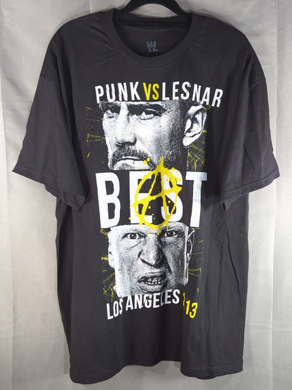 CM Punk vs Brock Lesnar  "SummerSlam 2013" Picture T-Shirt (WWE (2013) / Black)