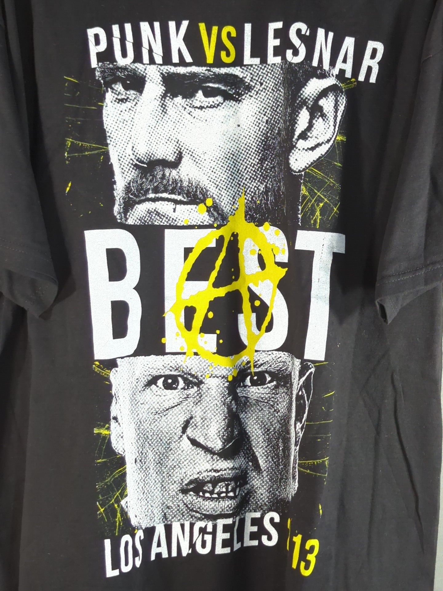 CM Punk vs Brock Lesnar  "SummerSlam 2013" Picture T-Shirt (WWE (2013) / Black)