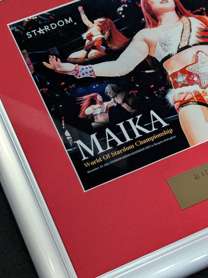 ★初戴冠★ 舞華 第17代ワールド・オブ・スターダム王座 直筆サイン入り フォトフレーム