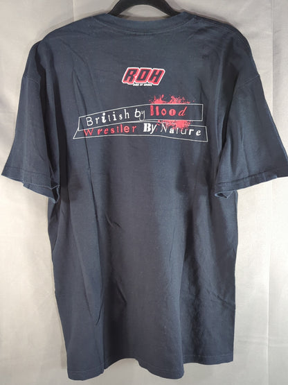 ROH ナイジェル・マッギネス「British by Blood Wrestler By Nature」Tシャツ(ブラック)
