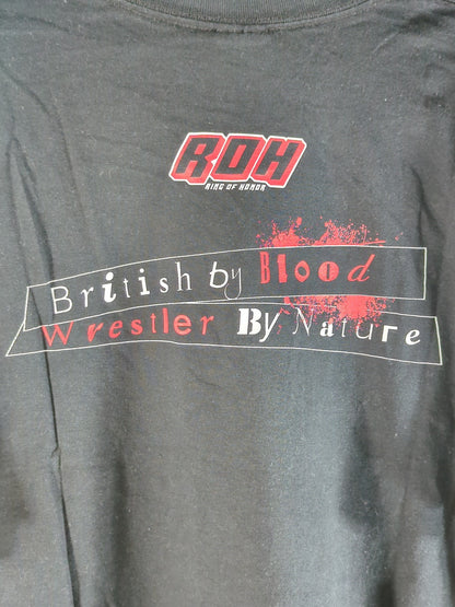 ROH ナイジェル・マッギネス「British by Blood Wrestler By Nature」Tシャツ(ブラック)