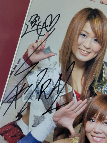 紫雷イオ＆岩谷麻優＆宝城カイリ 3選手 直筆サイン入り 額装ポートレート