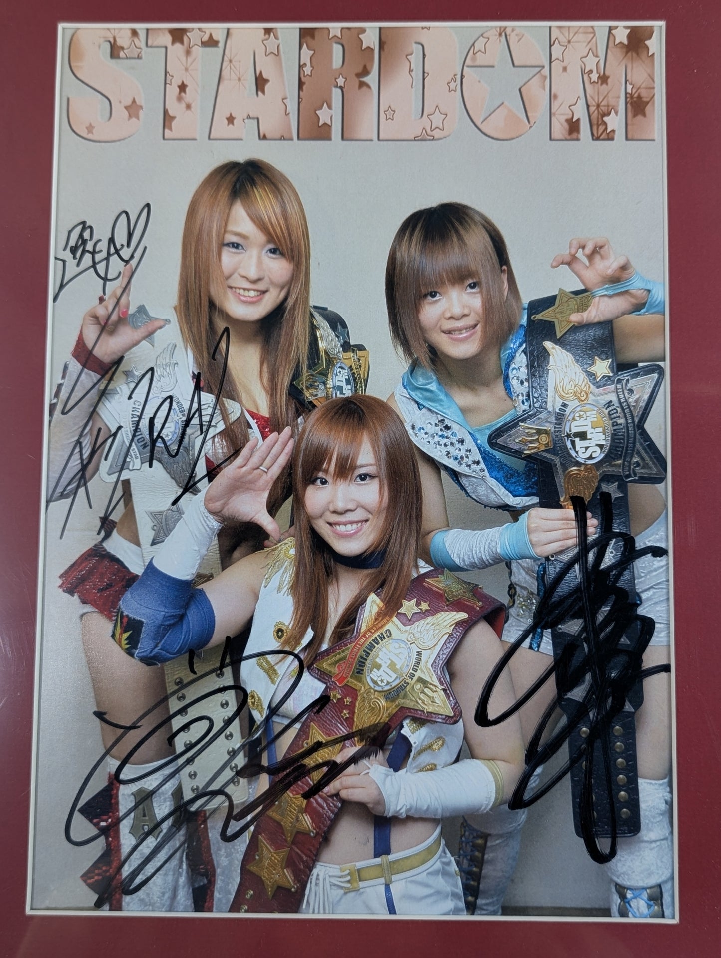 紫雷イオ＆岩谷麻優＆宝城カイリ 3選手 直筆サイン入り 額装ポートレート