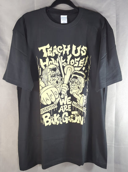 Necro Butcher & Madman Pond "TEACH US HOW TO LOSE!" Illustration T-shirt (Black)