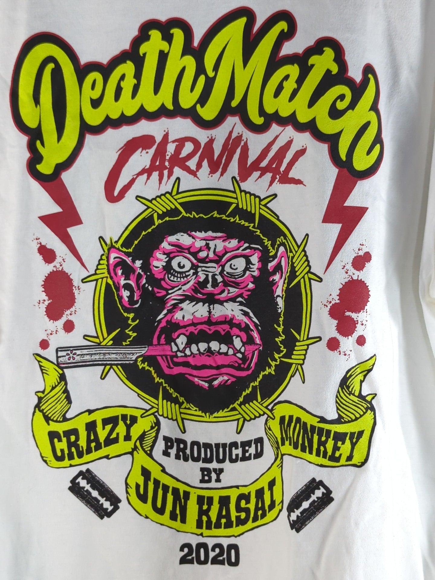 葛西純プロデュース「デスマッチカーニバル 2020」Tシャツ(ホワイト)