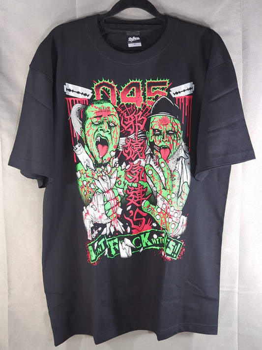 葛西純＆”黒天使”沼澤邪鬼「045邪猿気違’s」イラストTシャツ